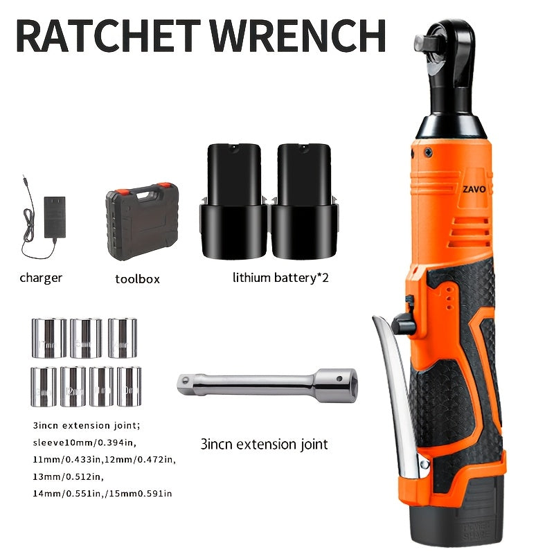 16.8V Brushless Lithium Battery Ratchet Wrench Set - Fast Charging Portable Power Tool 3/8 Drive for Auto Repair