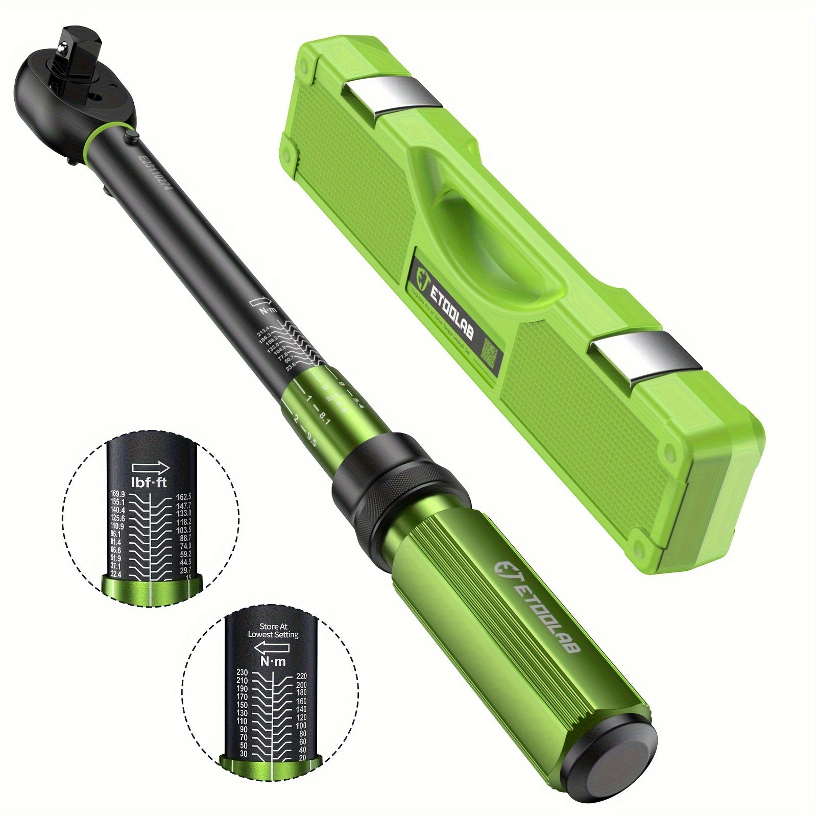 1/2-Inch Drive Click Torque Wrench - 10-170 Ft-Lb for Bikes, Motorcycles, Cars