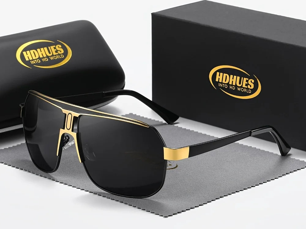 a pair of sunglasses sitting on top of a box