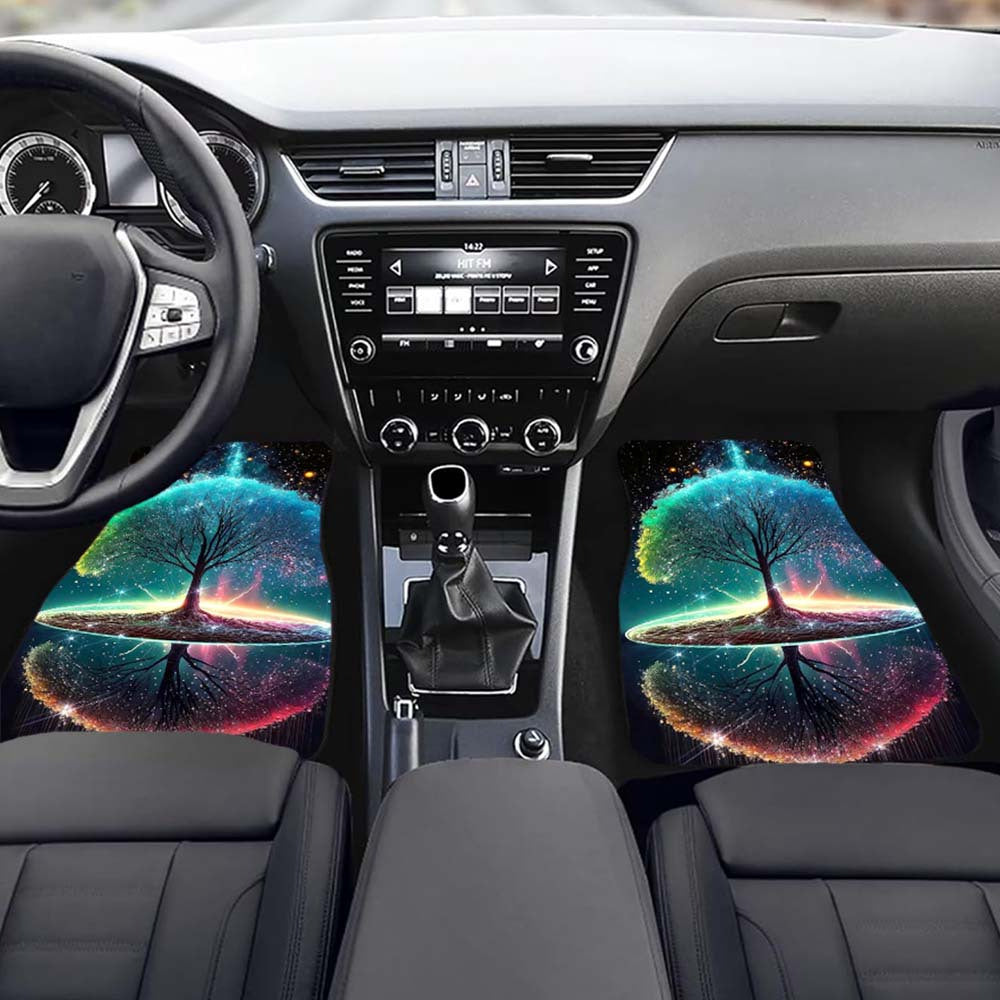 Illuminating Tree of Life Car Floor Mats - Universal Fit, Non-Slip Rubber Base, Weather-Resistant Protection for Vehicles