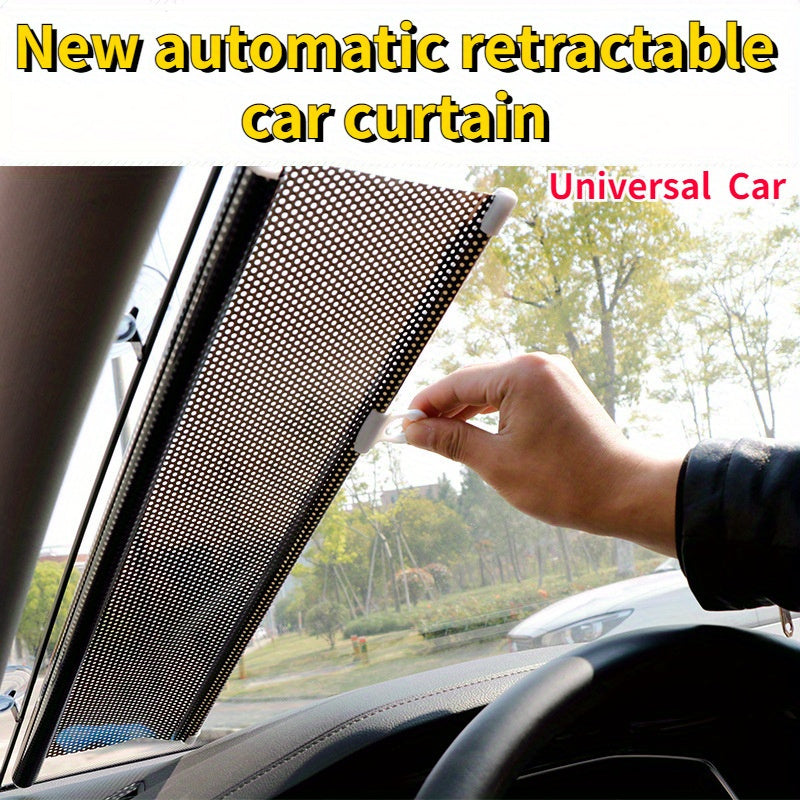 Automated Retractable Car Sunshade: Universal Heat Insulation Roller Blind for Front and Side Windows