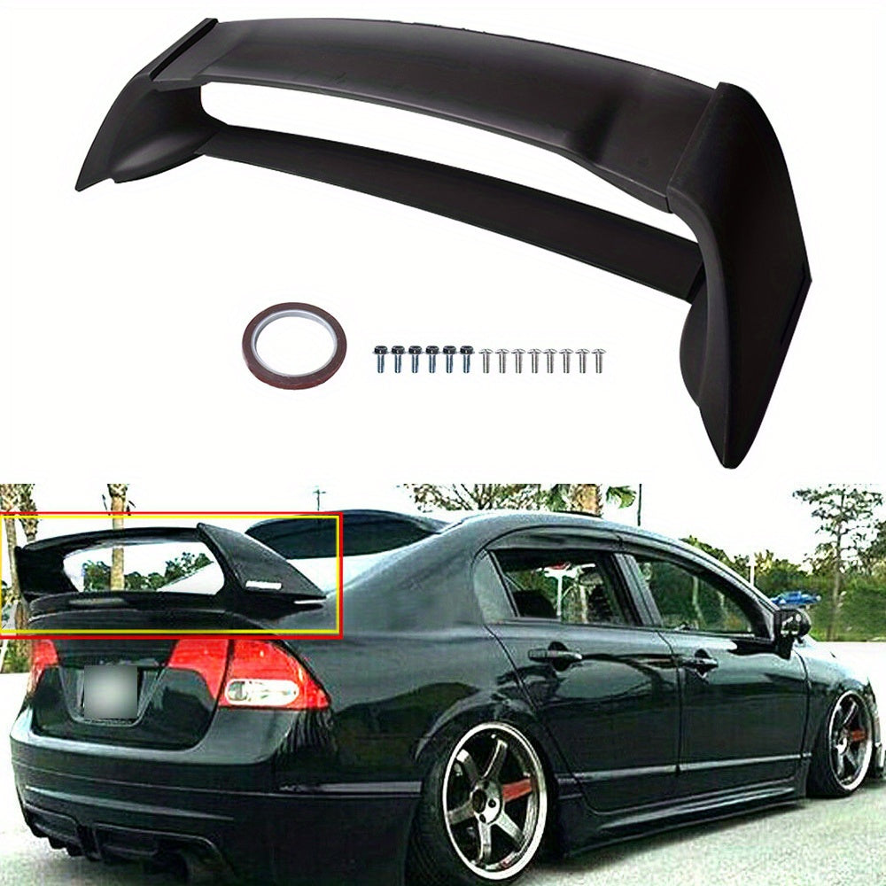 52 Inch Matte Black Dual Pedestal Trunk Spoiler Wing with LED Light  

Elevate your vehicle's appearance with this striking 52-inch dual pedestal trunk spoiler. Crafted from high-quality ABS plastic, it offers durability and a lightweight design for easy