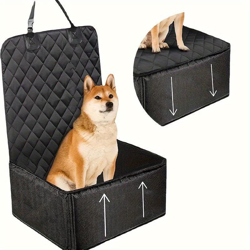 Deluxe Pet Car Seat with 4-Zipper Design - Cozy Foam Cushion for Dogs & Cats - Perfect for Front Passenger Use