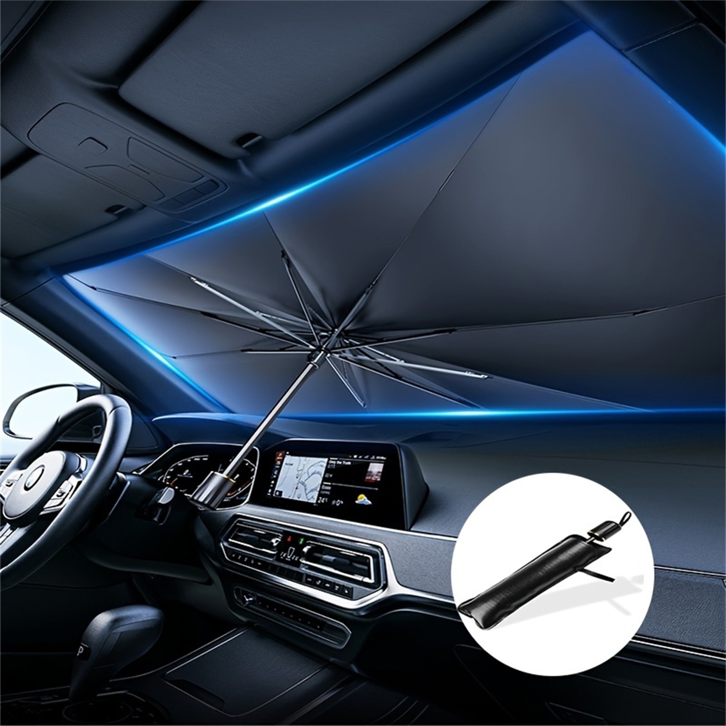 Portable Foldable, Pop-up UV Sun Shade Screen Protection Visor for All Vehicles - Easy Installation and Compact Design