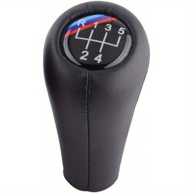 5-Speed Manual Transmission Gear Shift Knob for BMW - Ergonomic PU Leather & ABS Plastic Replacement