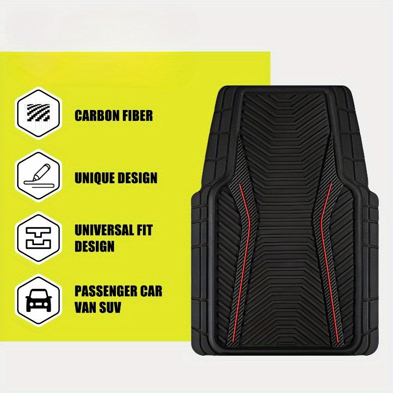 All-Weather Heavy Duty Rubber Floor Mats - Universal Non-Slip Car & SUV Protection, Easy Clean & Durable Design