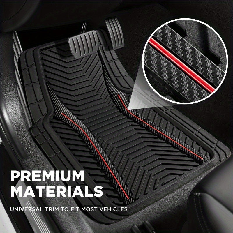 All-Weather Heavy Duty Rubber Floor Mats - Universal Non-Slip Car & SUV Protection, Easy Clean & Durable Design