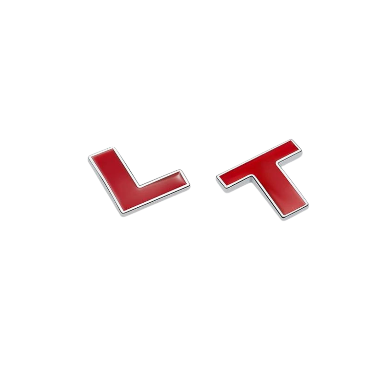 3D Chrome and Red Car Emblem L or T Letters