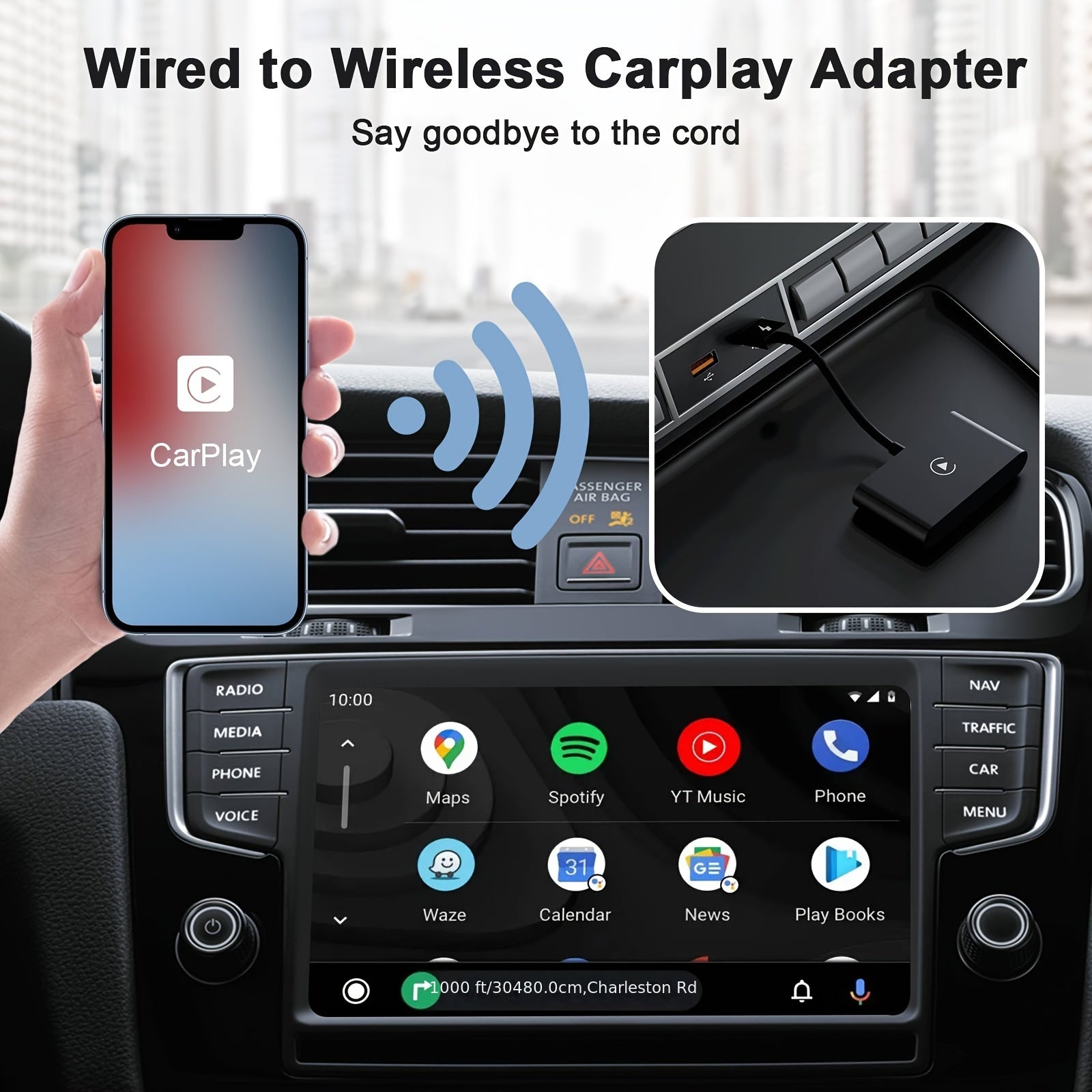 Wireless CarPlay Adapter - Transform Your Wired System to Effortless Wireless Connectivity for iPhone