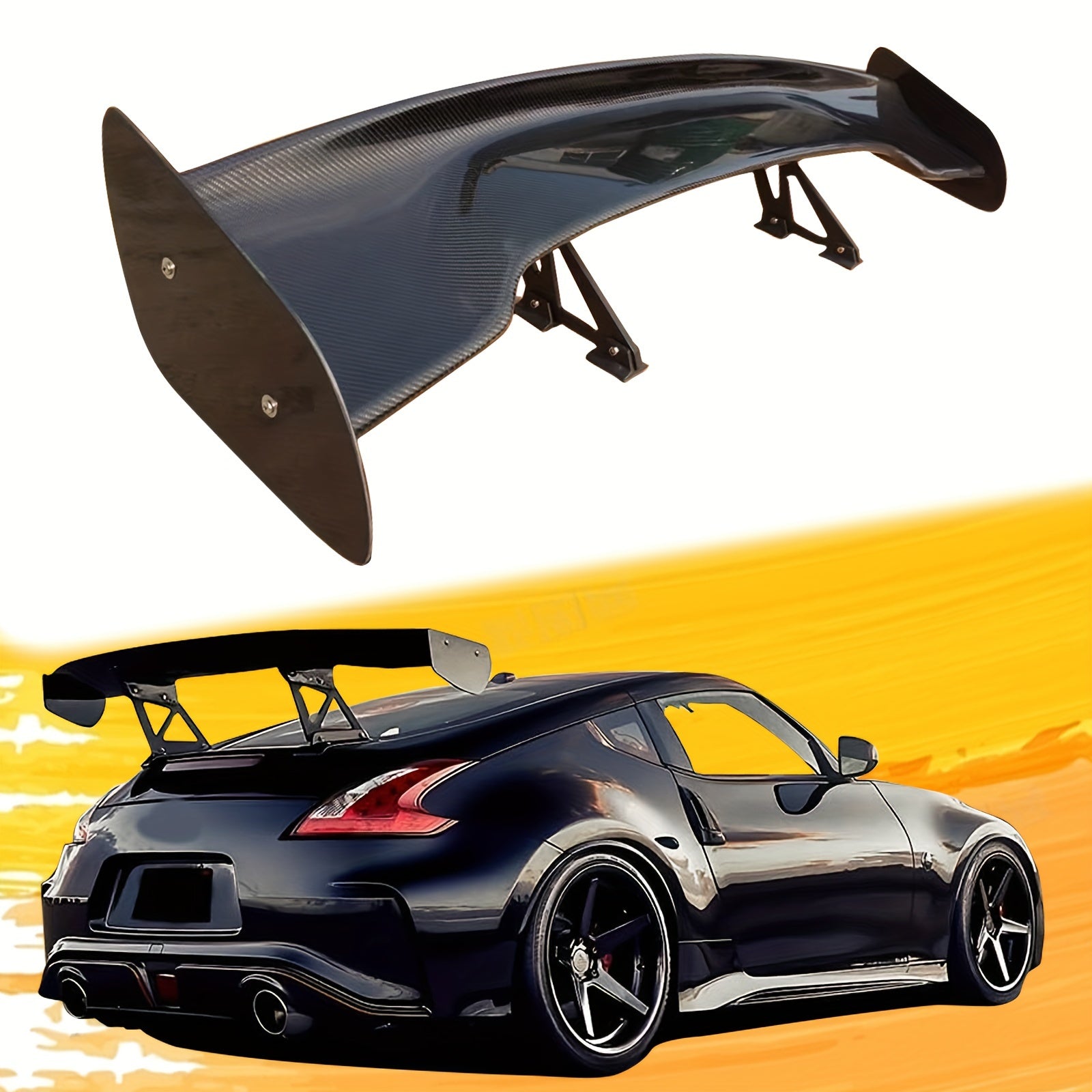 47-Inch Lightweight Universal Racing Rear Spoiler Wing - Weatherproof Deck Lid with Complete Installation Kit  

Elevate your vehicle's style and performance with this 47-inch universal racing rear spoiler. Crafted from lightweight ABS, it enhances