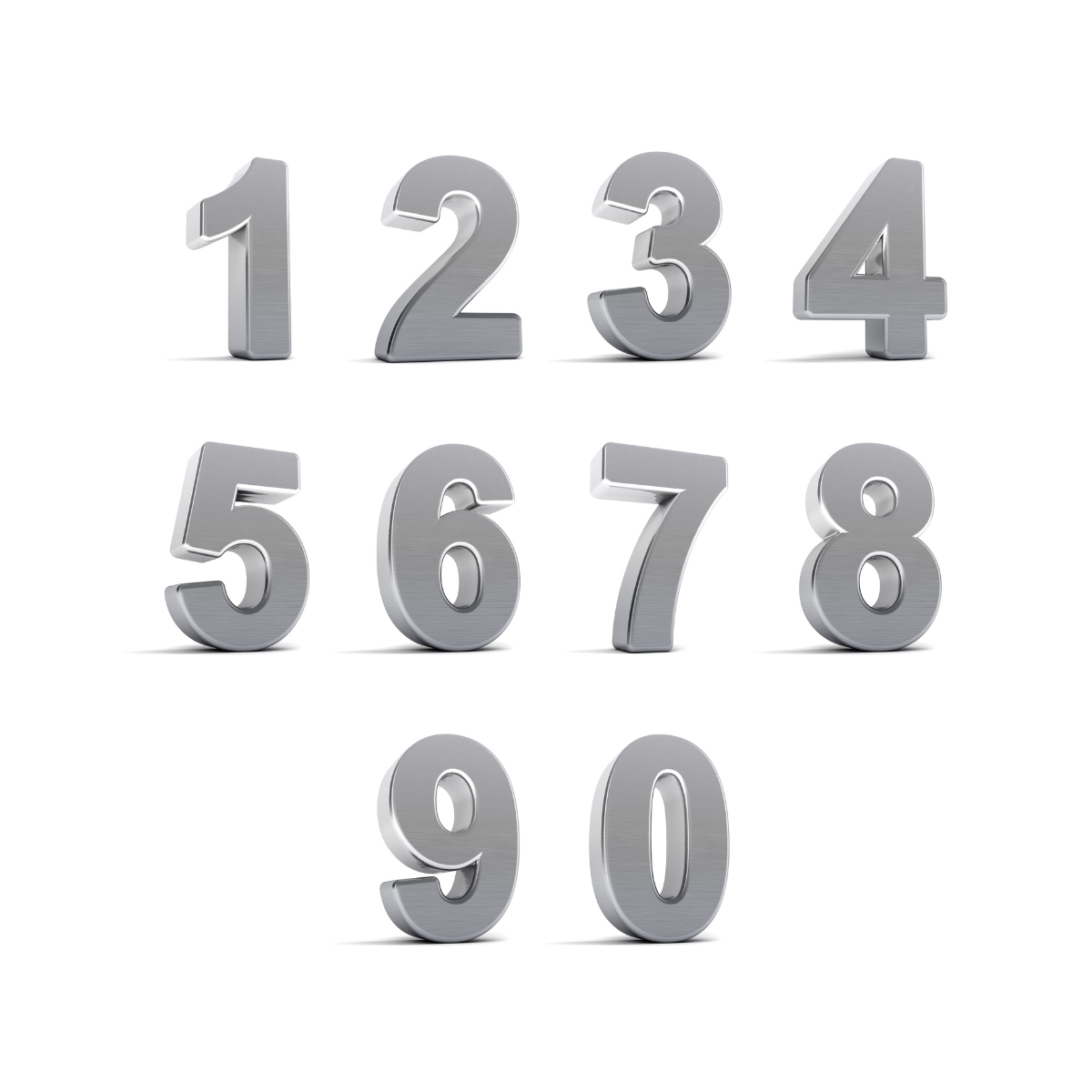 3D Chrome Numbers for DIY Metal Car Logo Emblem