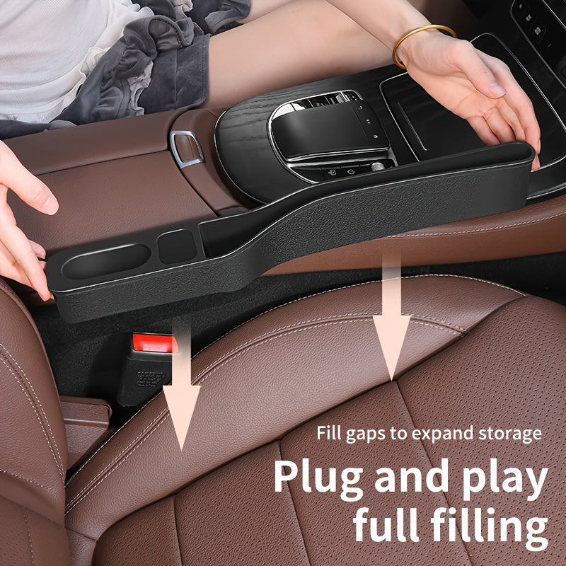 Universal Car Seat Gap Organizer Set - 2 Pcs Leak-Proof Plugs for Keys, Phone, Cards & Coins - Durable PC Material, Double Slot Design for Ultimate Car Organization