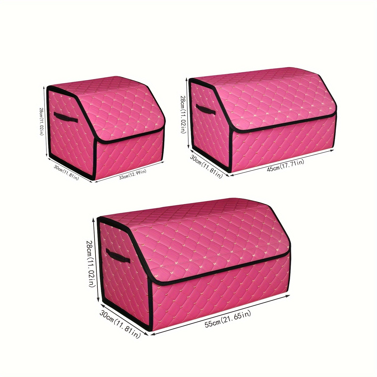 SUV and Sedan Trunk Storage Organizer, Foldable Cargo Box with Lid, Collapsible Bins for Tools and Accessories