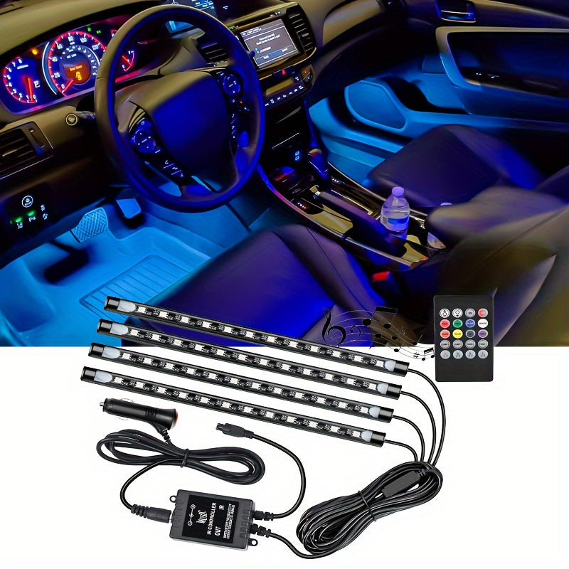 Vibrant Sound-Activated LED Car Strip Lights – Multicolor Ambient Lighting for Ultimate Driving Experience