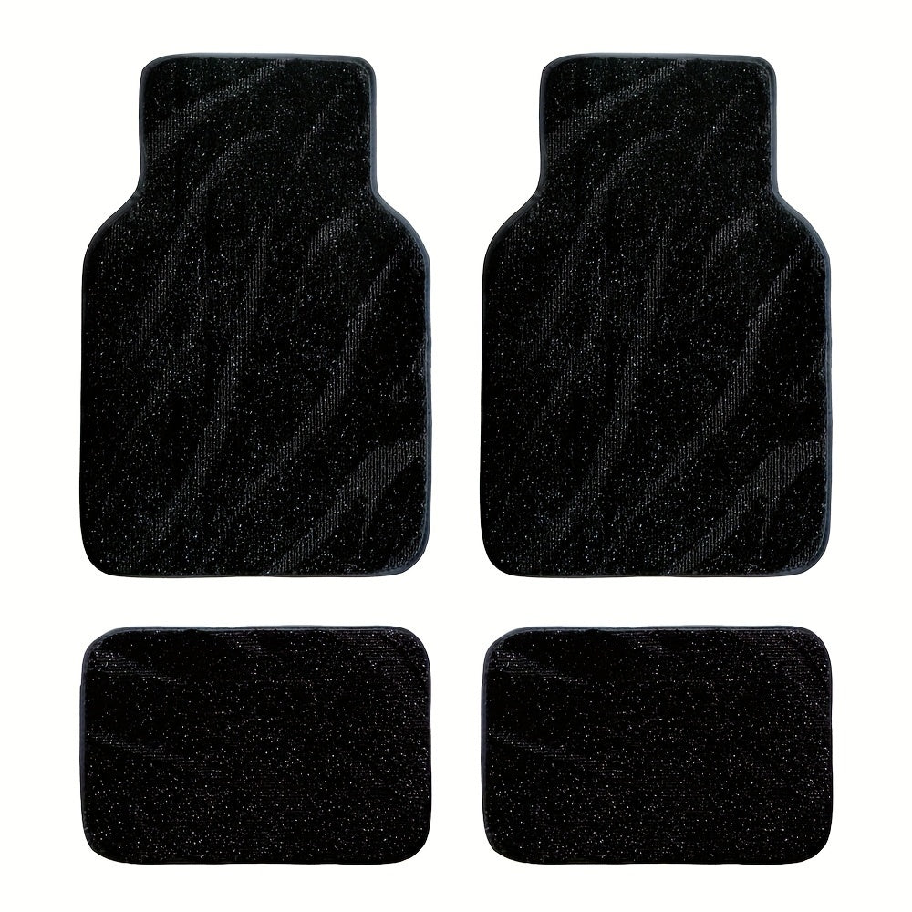 Nano Velvet Starry Sky Car Floor Mats - 4-Piece Set for Sedans & SUVs, Waterproof & Non-Slip