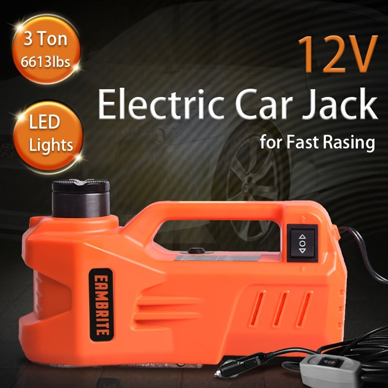 3 Ton Electric Hydraulic Car Jack with LED Illumination - 12V DC Aluminum Floor Lift for All Vehicle Types

Elevate your vehicle maintenance experience with this powerful 3 Ton Electric Hydraulic Car Jack. Engineered for versatility, it effortlessly