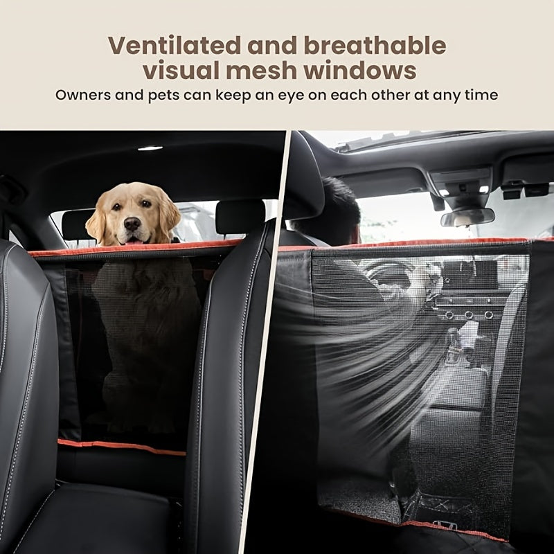 Large Pet Car Seat Booster - Extra Stable Pet Hammock with Breathable Mesh & Adjustable Safety Belt for Large Dogs