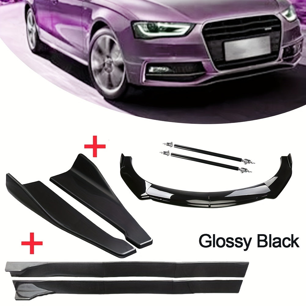 Adjustable Universal Car Body Kit with Front Lip Spoiler, Side Skirt Extensions, Rear Lip, and Splitter Rods

Elevate your vehicle's style with this comprehensive car body kit designed for universal fitment. Crafted from high-quality ABS and