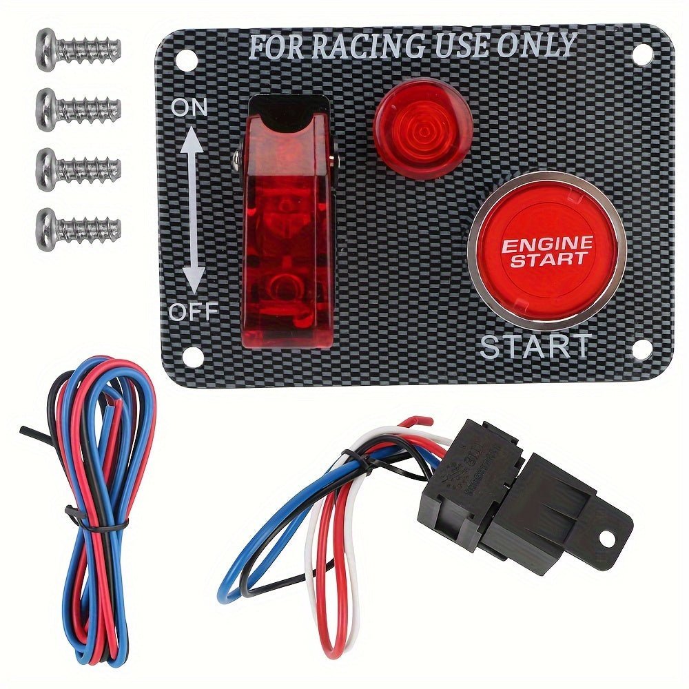 12V 30A Vehicle Push Button Ignition Switch with Dual Toggle Controls for Custom Car Modifications