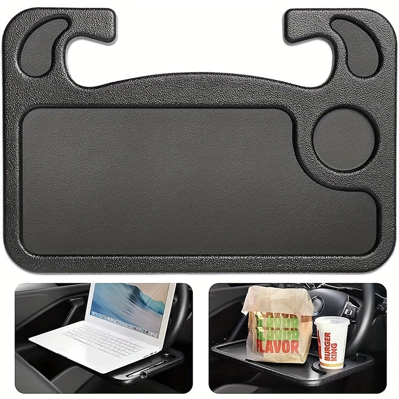 Premium Multifunctional Steering Wheel Tray Table - Versatile Car Organizer with Card Table Feature - Sturdy Plastic Design for Effortless Driving