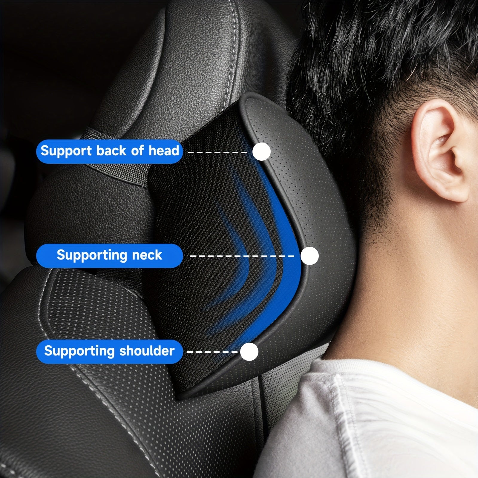 Car Neck Pillow - Breathable Headrest Cushion for Maximum Comfort and Cervical Support