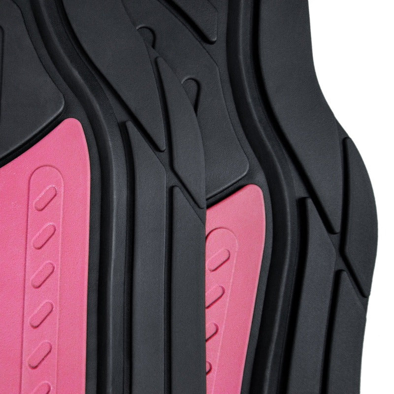 Pink Rubber Car Floor Mats with Air Freshener - 4-Piece Set for Ultimate Style and Protection