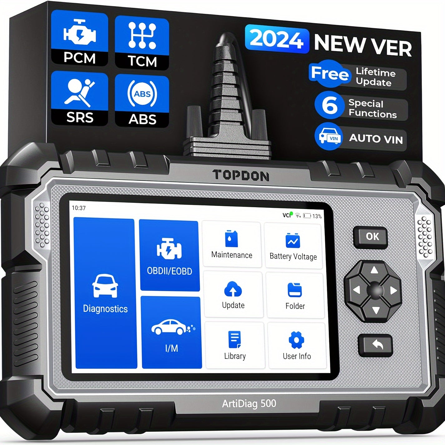 Advanced OBD2 Scanner with SRS & ABS Diagnostics for All Vehicle Brands - Ultimate Automotive Diagnostic Tool