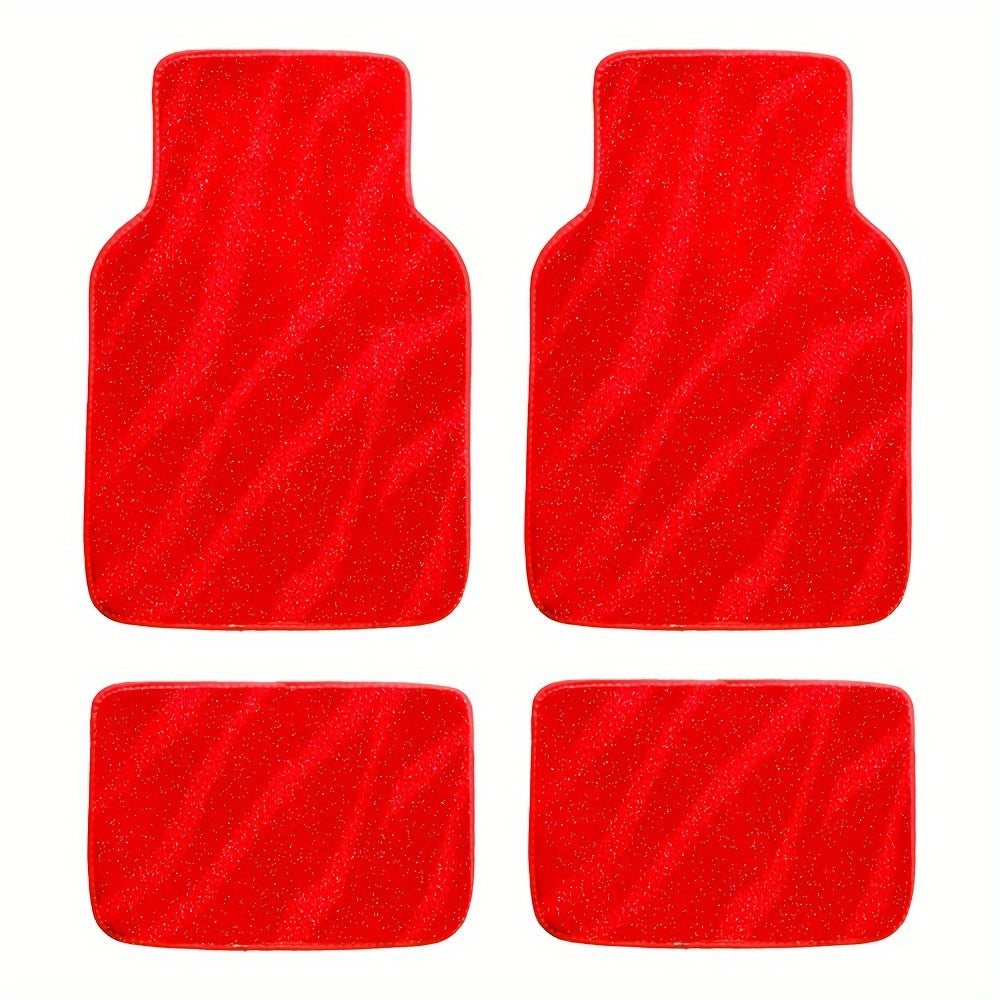 Nano Velvet Starry Sky Car Floor Mats - 4-Piece Set for Sedans & SUVs, Waterproof & Non-Slip