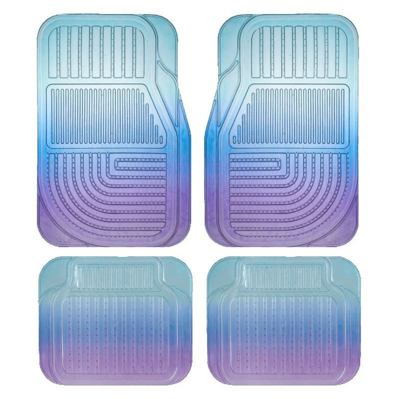 Trim-to-Fit Ombre Clear Car Floor Mats - 4-Piece Set for Trucks, Vans & SUVs