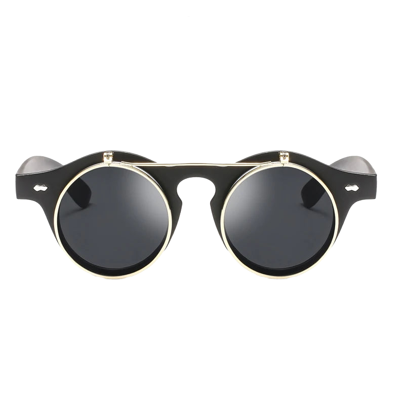 a pair of sunglasses with a black lens