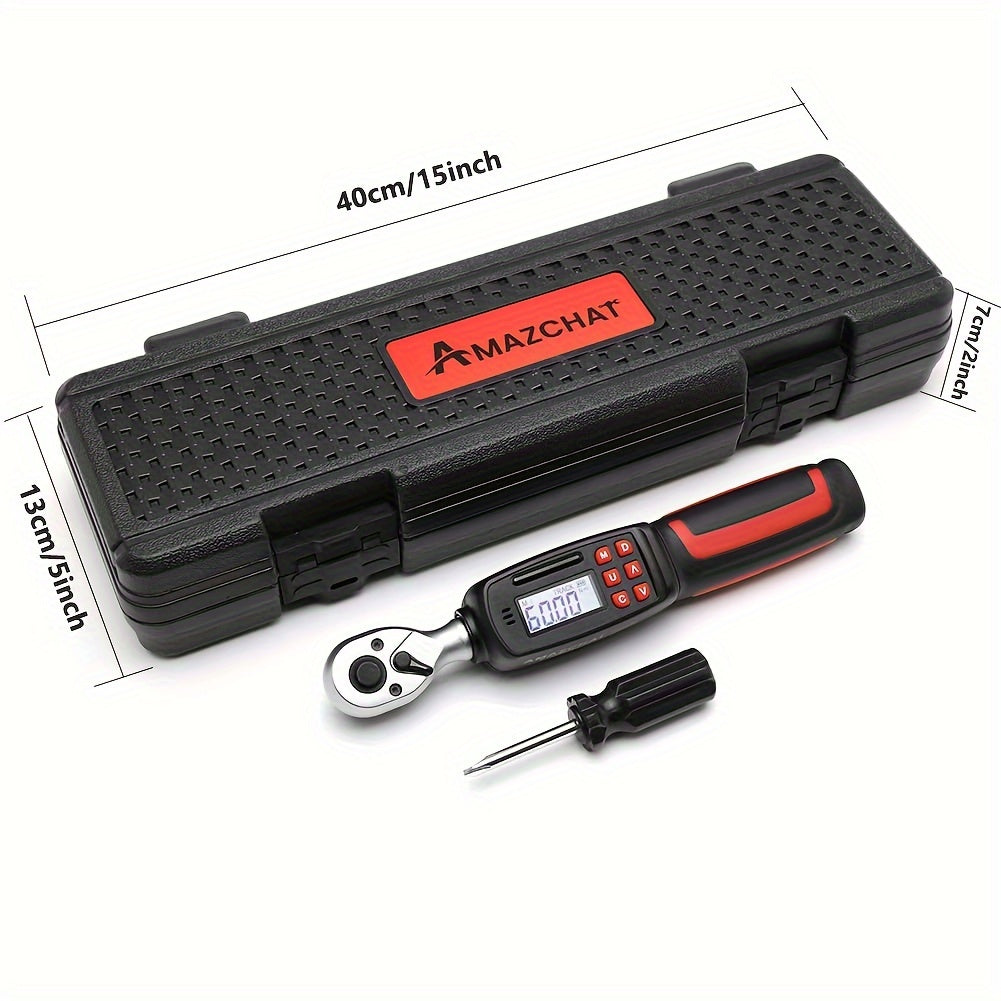 Digital Torque Wrench Set - Precision Bi-Directional Tool for Automotive & Bicycle Repairs with LED & Buzzer Alerts (2.2-44.2 ft-lb / 3-60 Nm)