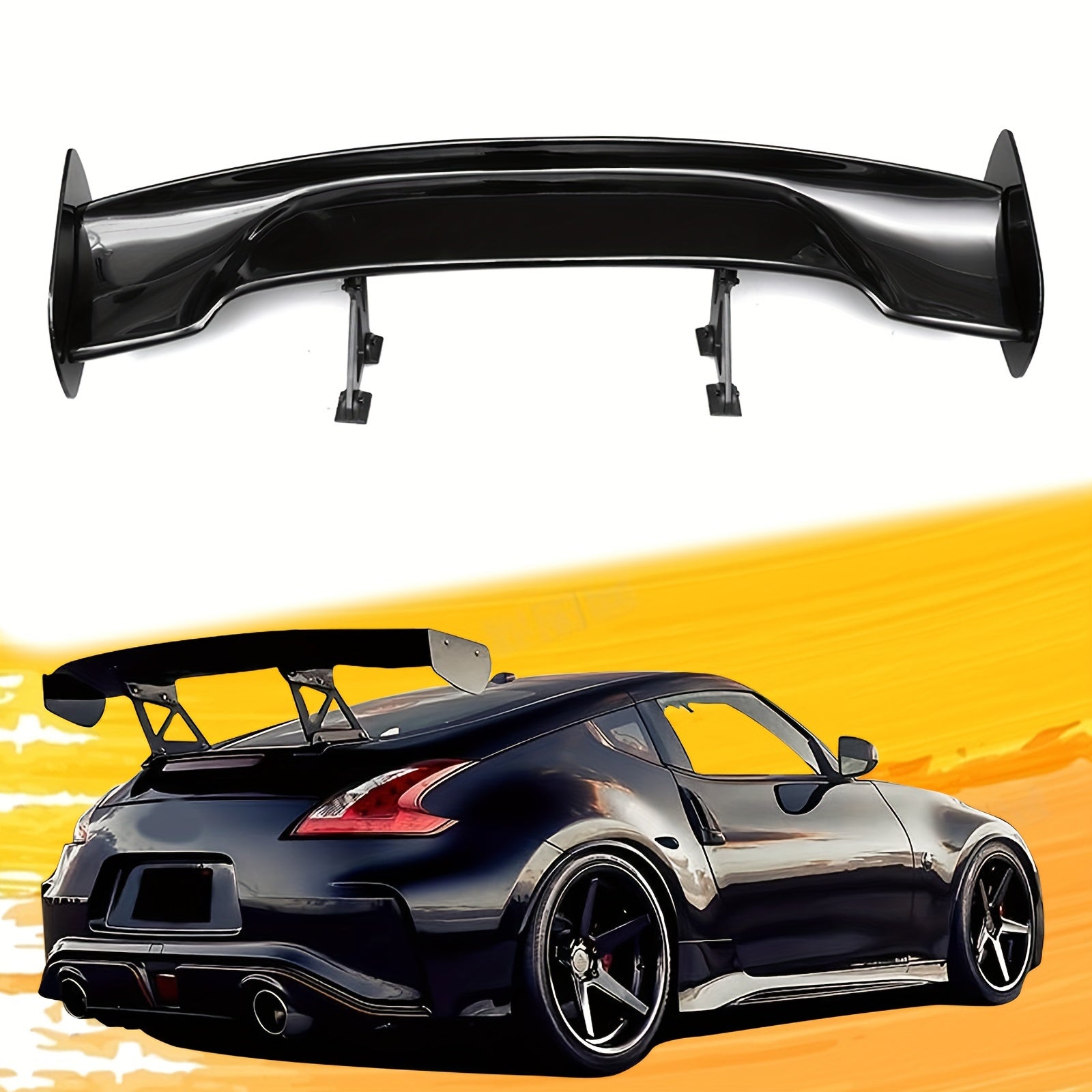 47-Inch Lightweight Universal Racing Rear Spoiler Wing - Weatherproof Deck Lid with Complete Installation Kit  

Elevate your vehicle's style and performance with this 47-inch universal racing rear spoiler. Crafted from lightweight ABS, it enhances