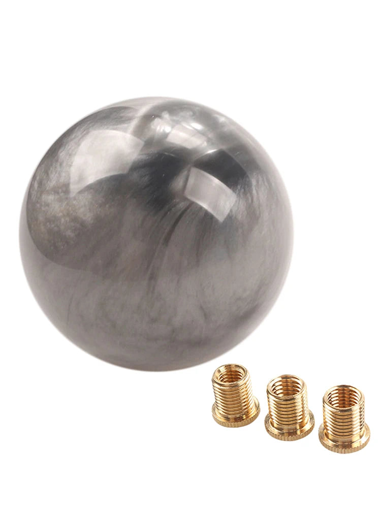 Charming Acrylic Marble Gear Shift Knob with 3 Adapters - Universal Round Ball Design