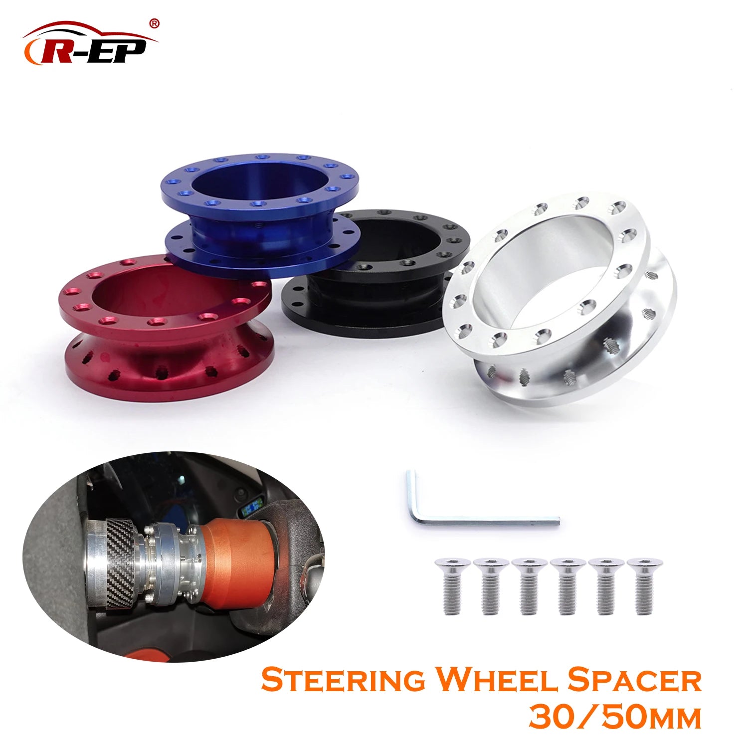 Universal CNC Aluminum Steering Wheel Spacer Adapter - 30mm & 50mm for Racing Hub Boss Kits