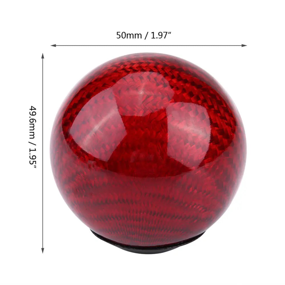 Car Interior Gear Shift Knob Universal Manual Handle Lever Shifter Knob Ball Red Carbon Fiber Style