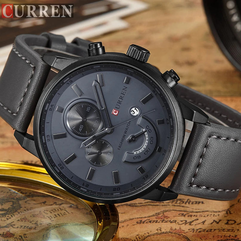 Mens Chronograph Quartz Watch - Sleek  Functional Timepiece