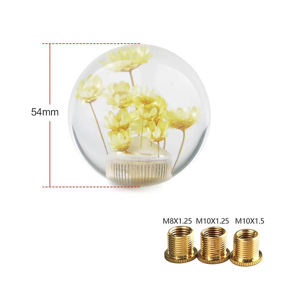 Transparent Acrylic Encased Flower Shift Knob