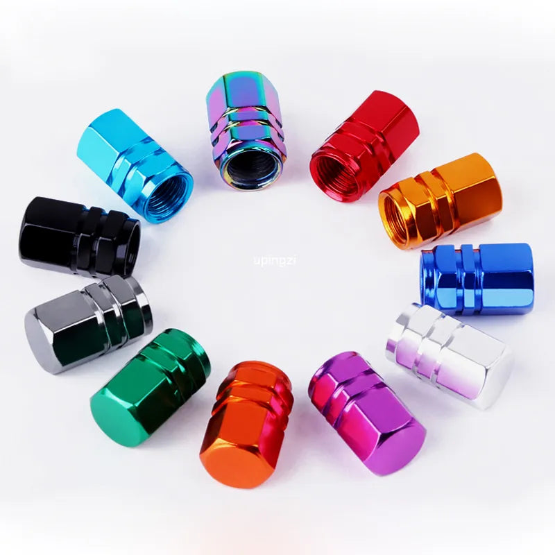 Vibrant Aluminum Alloy Tire Valve Caps - Waterproof Dustproof Covers for Cars, Motorcycles, and Trucks