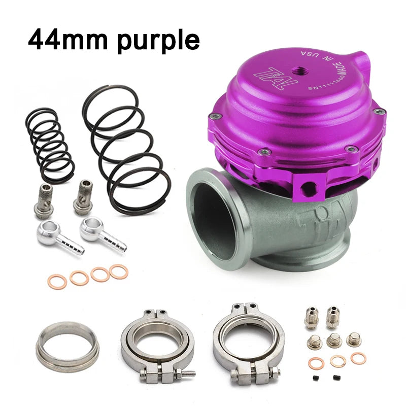 44mm Water Cooled External Turbo Wastegate with Flange Hardware in Multiple Colors  

Unlock the full potential of your turbocharged engine with this high-performance 44mm external wastegate. Crafted from durable aluminum, it features a versatile design