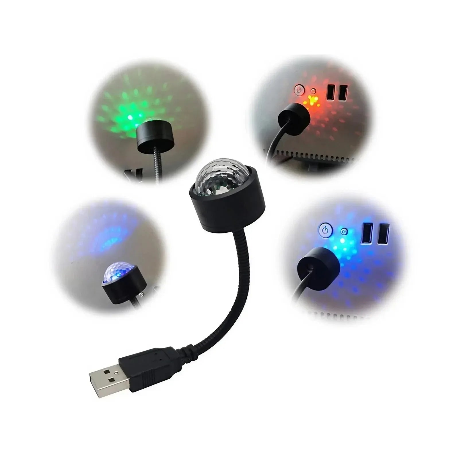 Starry Atmosphere Car LED Light: USB Romantic Car Decoration Night Light, Plug and Play, Voice-Activated LED for Night Driving.