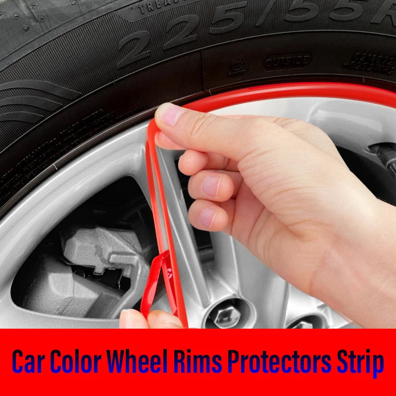 8M Flexible Car Wheel Rim Protector Strips - Stylish PVC Tire Guard Moulding in Multiple Colors for Ultimate Rim Protection