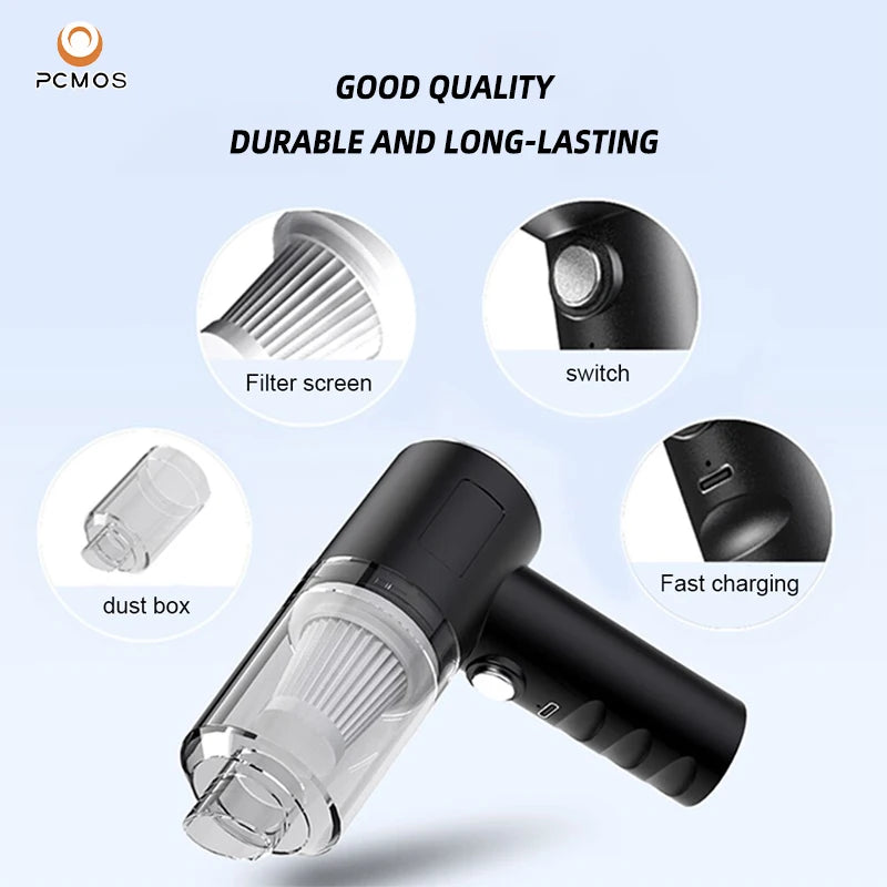 120W Cordless Handheld Vacuum Cleaner – Powerful Black HEPA Filter Cleaner for Home & Car Use