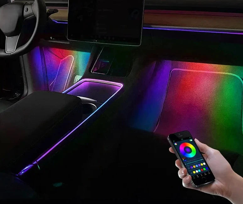 USB Colorful LED Car Interior Foot Lights RGB Backlight Lighting Kit Music Sync