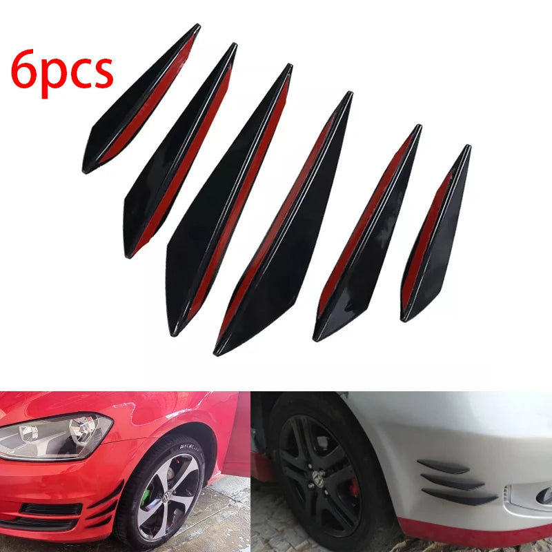 6-Piece Carbon Fiber Universal Bumper Lip Protector Kit - Stylish Rubber Spoiler Splitter Guards for Ultimate Vehicle Protection