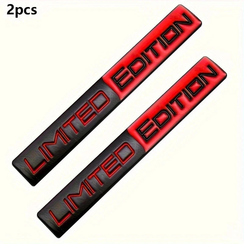 2PCS Limited Edition Emblem 3D Metal Badges Decal Sticker Auto Racing Sport Emblem for Rear Trunk Side Fender Car Motorcycle