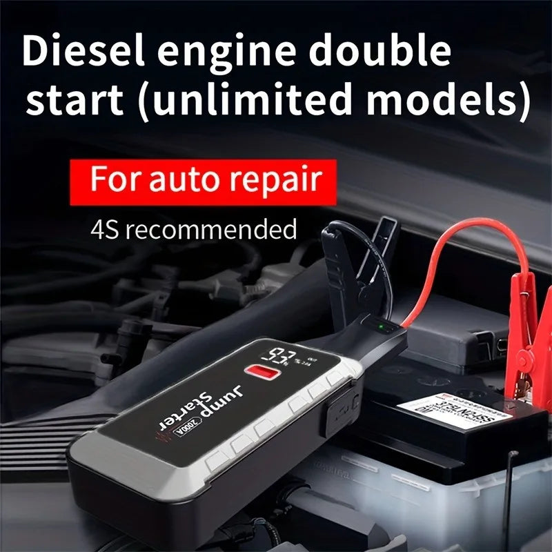 2000A Car Jump Starter - Quick Charge Portable Emergency Battery Booster