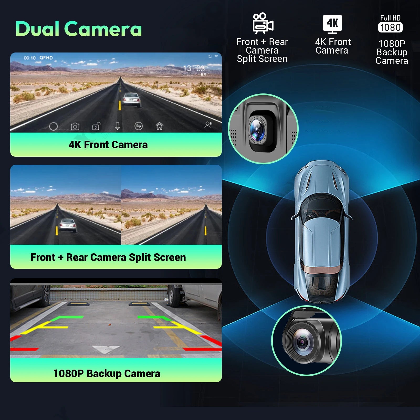 10.26" 4K Wireless Dash Cam with Android Auto, Carplay, and GPS Navigation  

Capture every moment on the road with this advanced 10.26" 4K Dash Cam, featuring wireless Carplay and Android Auto integration. Enjoy crystal-clear video recording at a