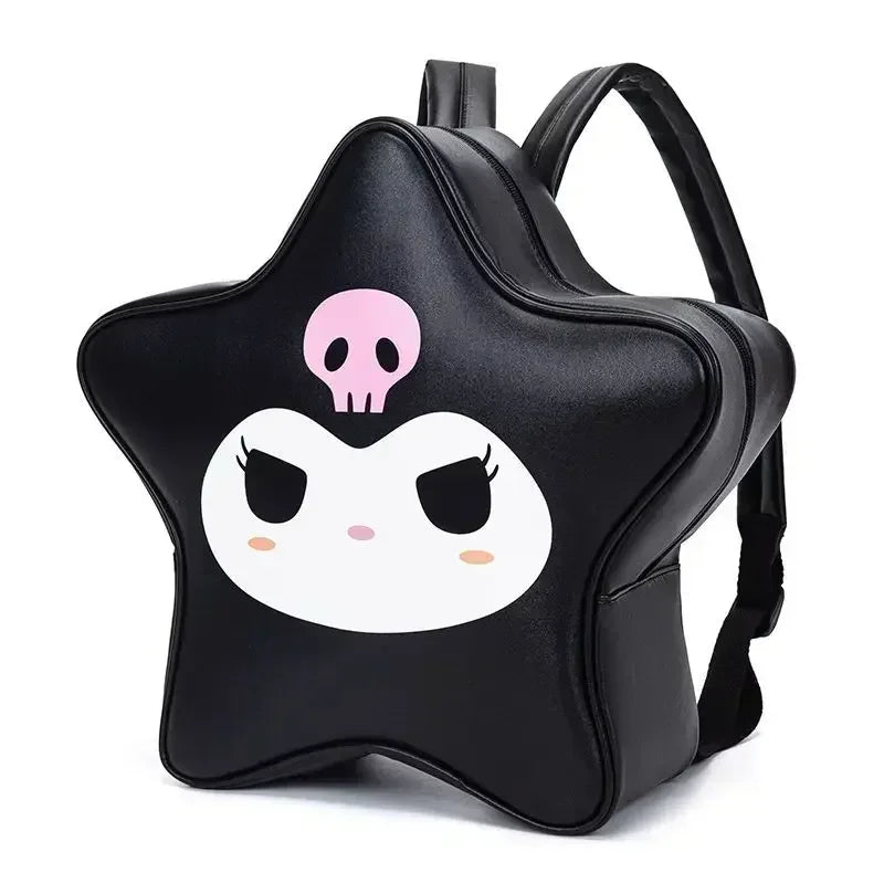 Kawaii Kuromi Star-Shaped Large-Capacity PU Backpack for Trendy Girls