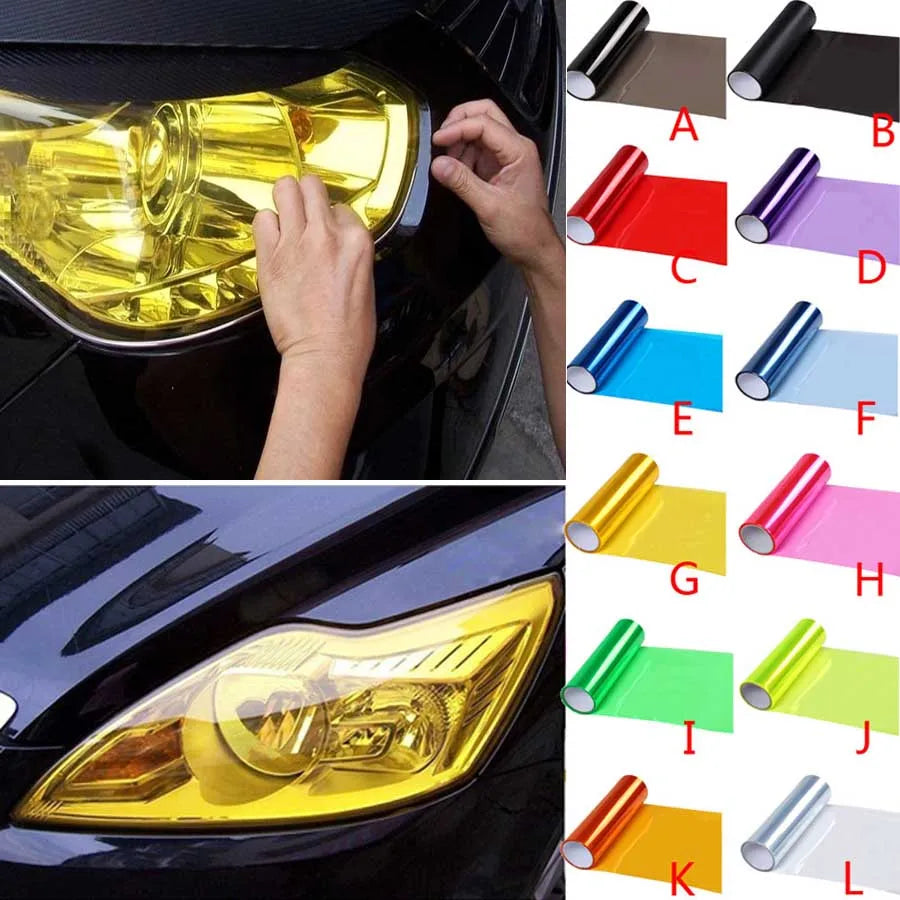 100cm Premium Vinyl Headlight and Taillight Tint Film - Matte Smoke Wrap for Car Lamps