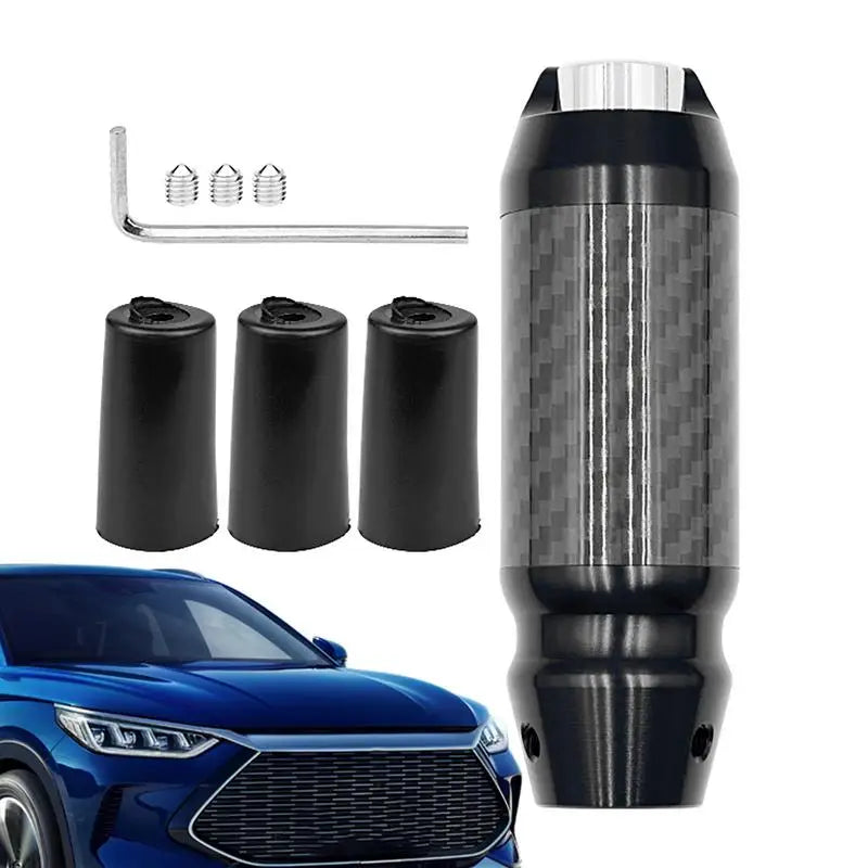 Unique Carbon Fiber Shift Knob for Automatic Shift Boots  Knobs - Engraved Logo Gear Lever - Sturdy Manual Design